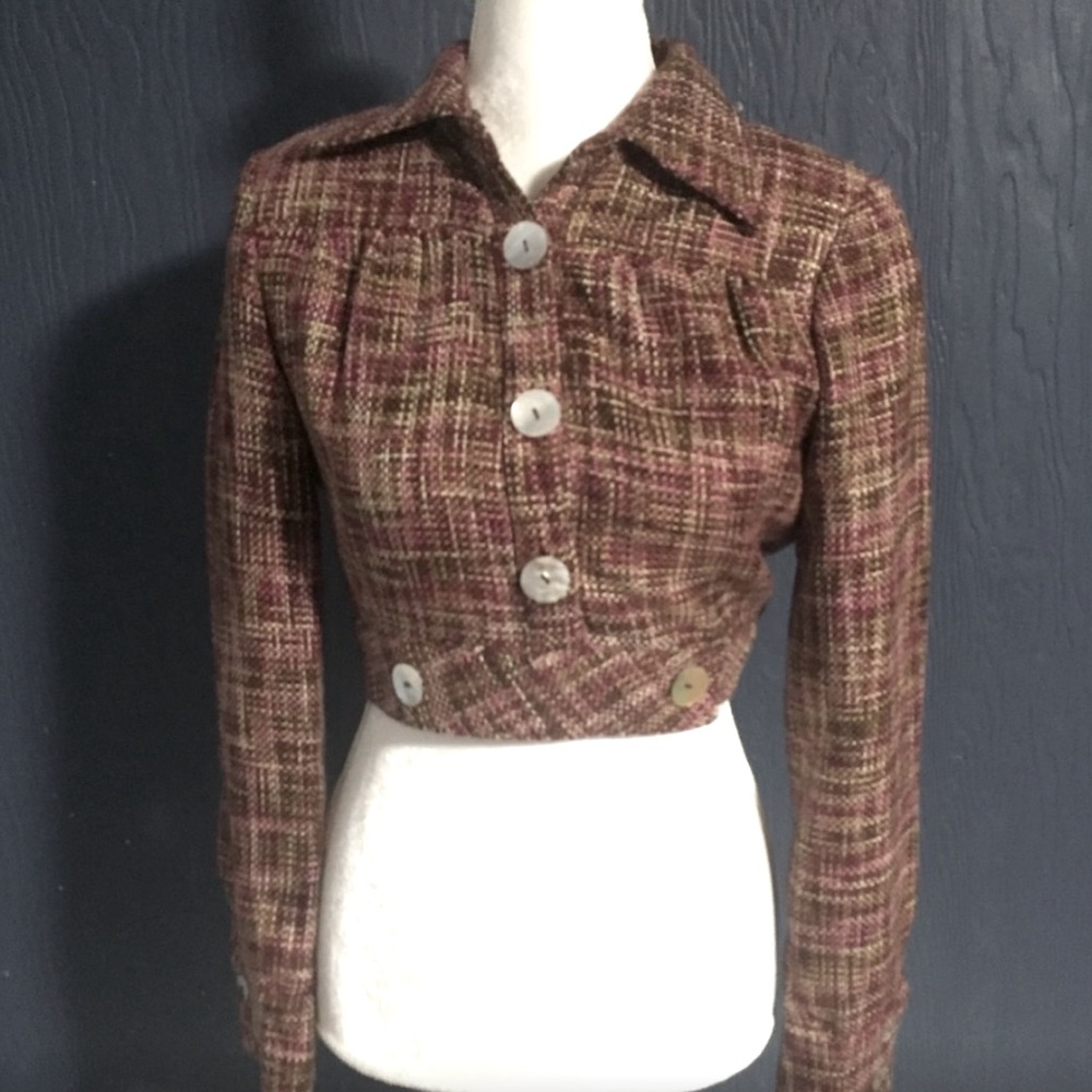 ARDEN B Waist Button Crop Jacket - Size S NWT Pink